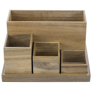 Vente chaude support en bois multi-usage en mangue stockage de bureau en bois grande capacité porte-pinceau de maquillage autres ustensiles de dessin - Product Image 1