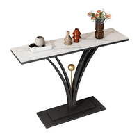 Tables d'entrée rectangulaires modernes avec dessus en marbre Table console de luxe à armature en métal pour meubles de salon d'hôtel