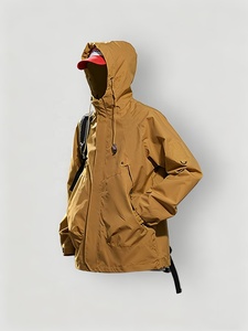 Unisex <b>Lightweight</b> Nylon Polyester Windbreaker <b>Jacket</b> Waterproof with Hood Windproof Stand Collar Zipper Closure and Pockets - Product Image 1