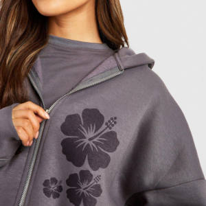 Sweats à capuche en tissu non tissé imprimé pour femmes, streetwear, hiver/automne, capuche en polaire respirante, tailles personnalisables, logo avant, design élégant - Product Image 2