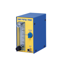 Hakko FX-791 Pengukur Gas Presisi Flowmeter Rentang Aliran 0.25-2.5 L/mnt Nilai Tekanan 0.2 MPa Aman ESD Sesuai RoHS untuk Gas
