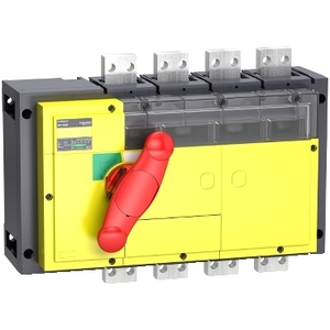 Sezionatore Semplice per Schneider Electric Compact INV800 800A, Maniglia Rossa, Frontale Giallo, 4 Poli - Product Image 1
