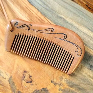 PROTECT BEST Travel Portable estilo chino hecho a mano sándalo pintado tallado peine de madera - Product Image 6