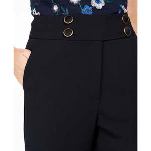 Pantaloni Eleganti da Donna Calvin Klein a Vita Alta con Bottoni Blu Navy Taglia 6 - Caratteristica Anti-Piega - Product Image 3