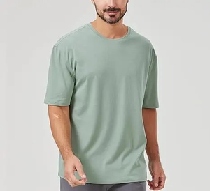 T-shirt surdimensionné à la mode pour hommes, coupe ample, poids lourd, motif solide, 100% coton, pour femmes - Product Image 3