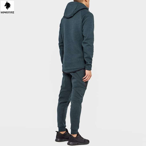 เสื้อฮู้ดผู้ชายแบบสวมหัวสีดำทำจากผ้าขนสัตว์ยืดหยุ่นแบบลำลอง - Product Image 5