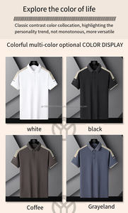 Camiseta en blanco de color sólido de alta calidad, ropa de hombre, se puede personalizar, camisas de hombre, Polo de manga corta - Product Image 5