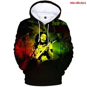 Sweat-shirt à capuche unisexe en tissu uni, style streetwear décontracté, coupe-vent, motif 3D Rasta Reggae, pour l'automne - Product Image 3