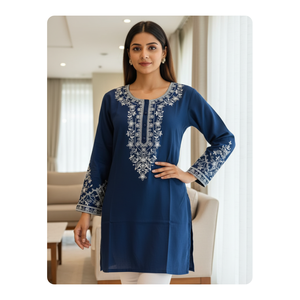 Haut court Collection grandes tailles Rayonne Qualité supérieure Tailles M-7XL Kurti élégant pour femmes Fête Quotidien Vente en gros - Product Image 3