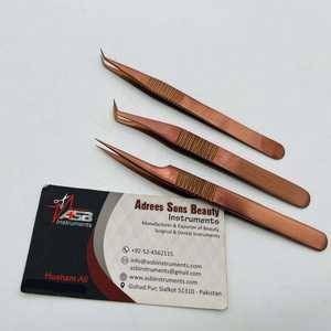 แหนบต่อขนตาสีโรสโกลด์ด้าน สแตนเลส สกรีนโลโก้ตามสั่ง จับถนัดมือ บริการ OEM - Product Image 5