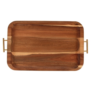 Juego de bandejas de madera de último diseño en color beige natural con forma rectangular, acabado elegante, perfecto para servir y decorar con estilo - Product Image 2