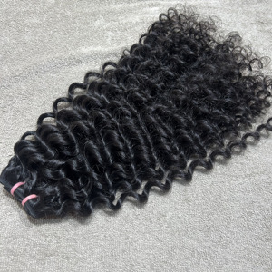 Extensions de cheveux humains Remy bouclés crépus de qualité supérieure, double trame, non traités, vierges, cuticules alignées, directement de l'usine - Product Image 2