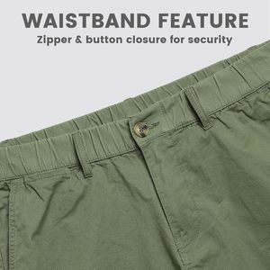 Short décontracté en coton de coupe classique pour homme Ceinture élastique avec poches multiples Tenue d'été pour la marche à tous les jours - Product Image 5