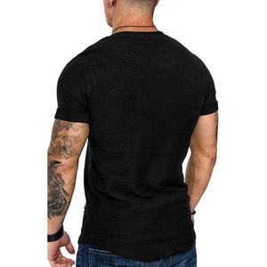 Wholesale Price Men's <b>Top</b> Slim Fit O-Neck <b>Short</b> <b>Sleeve</b> High Quality 100% Cotton <b>Knitted</b> Fitness Casual Hip Hop Streetwear - Product Image 2