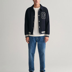 แจ็กเก็ตเบสบอลผ้าใบทรงสลิมฟิตสำหรับผู้ชายปักโลโก้ตามสั่งแจ็คเก็ตพิมพ์ลายตัวอักษรสำหรับใช้งานกลางแจ้ง - Product Image 3