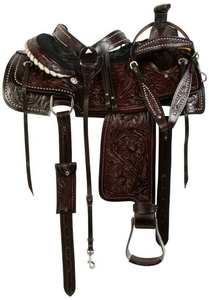 Leather Western <b>Saddle</b> Horse Tack Barrel Professional Horse <b>Saddle</b> Pad Set Custom Jumping Trail <b>Saddles</b> Wool Filling Western - Product Image 3