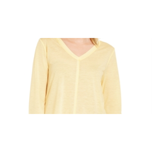 Top da donna Style & Co High Low in chiffon giallo XX-Large con dettagli cuciti per Primavera/Estate - Product Image 2