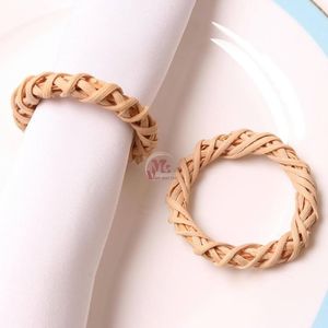 Ronds de serviette simples en rotin pour décoration de table rond de serviette ronds de serviette de Noël mariage du Vietnam - Product Image 1