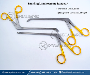 Neuro and Ortho Stainless Steel SUS 420J1 High Quality Manual Laminectomy Spurling Rongeur 4mm X 10mm - Product Image 4