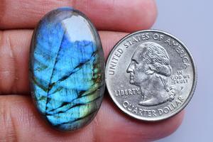 Cabujón de Labradorita Azul Fuego Natural, Corte Ovalado, 31x19x6 MM, Personalizado, Liso, para Piedras Curativas - Product Image 2