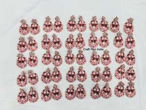 Handmade Beaded Embroidery Pearl Heart Flower Drop <b>Earrings</b> Cute Stylish Trendy New Design Luxury Fashionable Stud <b>Earrings</b> for - Product Image 4