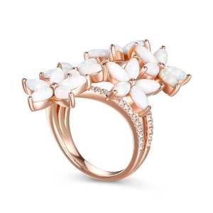 Jeulia Sweet-Smelling <b>Opal</b> Floral <b>Ring</b> in Rose <b>Gold</b> Plated Sterling Silver - Product Image 2