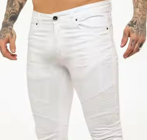 Jean en denim décontracté professionnel tendance, tricoté, léger, délavé, design uni, disponible en gros pour les saisons été et hiver - Product Image 4