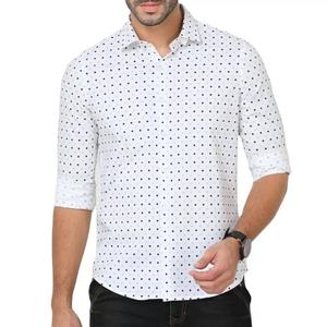 2024 nouveau Style tendance personnalisé hommes décontracté Slim Fit chemises 100% coton pêche finition grande taille col haut lavé en gros - Product Image 2