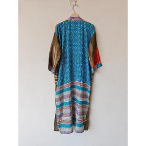 Kimono largo hecho a mano, Sari de seda antigua para boda suave, bata de dama de honor personalizada para novia, ropa de dormir térmica de verano para primavera - Product Image 6