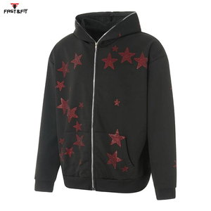 Sweat-shirts unisexes en coton 100% avec logo personnalisé, style streetwear 2025, thermiques pour l'hiver, brodés de strass - Product Image 2