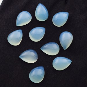สีฟ้าCalcedony CabochonแบนกลับCalcedony Teardrop PearอัญมณีหลวมLotสําหรับต่างหูจี้แหวนและเครื่องประดับแฟนซีทํา - Product Image 1