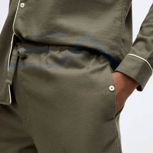 Cotton Made Breathable Casual Men Sleeping Set High Quality 2-Piece Thickened Warm Nightwear <b>Low</b> MOQ - Product Image 6