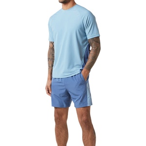 Ensemble de shorts décontractés pour hommes, nouveau modèle, t-shirt à manches courtes et short, ensemble de survêtement d'été, ensemble de 2 pièces en coton respirant pour hommes - Product Image 1