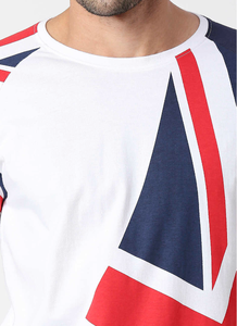 Haute qualité 100% coton imprimé graphique oem votre marque t-shirt coupe ajustée col rond manches courtes manches raglan hommes t-shirts - Product Image 3