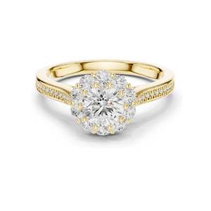 Anillo de Compromiso con Diamante de Laboratorio Redondo Brillante de 1.318 CT para Mujer, Claridad VVS-VS EF, Oro de 18K, 14K, 10K y Plata 925 - Product Image 2