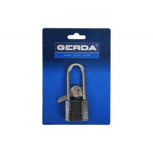 Cadenas à loquet en fonte avec manille allongée IRON LINE KZZS S50H70, noir, 3 clés (BLISTER PACKAGE) - Product Image 1