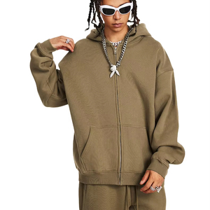 เสื้อมีฮู้ดผ้าคอตตอนฟลีซซิปรูดซิปไซส์ใหญ่โอเวอร์ไซส์ XL 100% ลายคอเสื้อดิจิตอลสำหรับฤดูใบไม้ร่วง - Product Image 1