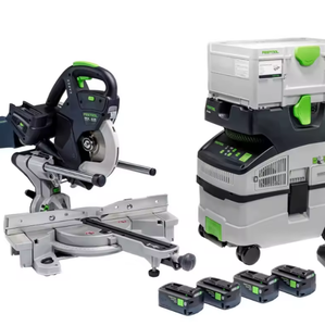 Sierra Ingletadora Deslizante de Doble Compuesto K-S 120 AUTÉNTICA de Alta Calidad con Extractor de Polvo T-LOC + CT 48 - Product Image 1