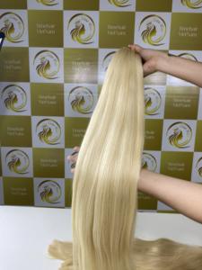 ผมต่อแบบมนุษย์ผมต่อแบบเรมี่ผมต่อที่มีหนังกำพร้าเกรดหนาหนึ่งหัวสี613ash ธรรมชาติตรง100% จำนวนมาก - Product Image 4