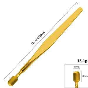 ช้อนทำเล็บสเตนเลสแบบปลายสองชั้นอุปกรณ์ทำเล็บใช้ซ้ำได้เครื่องมือทำเล็บหนังกำพร้าใช้ได้สองครั้ง - Product Image 5