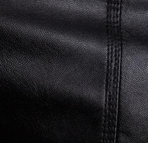 Venta al por mayor de moda de los hombres negro sólido chaquetas de cuero estilo de la motocicleta chaquetas de los hombres de talla grande chaquetas de los hombres teñidos negro - Product Image 6