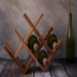 ชั้นวางไวน์8ขวดแบบเพรียวบางทำจากอะคาเซียไม้แข็งแบบตั้งบนโต๊ะเฟอร์นิเจอร์ห้องครัวสำหรับบ้าน - Product Image 1