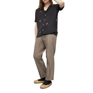 เสื้อคอเต่าของผู้ชายเสื้อคอตตอน100% ทึบแบบถักโพลีเอสเตอร์แขนสั้นกระดุมปกติต่อต้านริ้วรอยออกแบบได้ตามต้องการ - Product Image 3