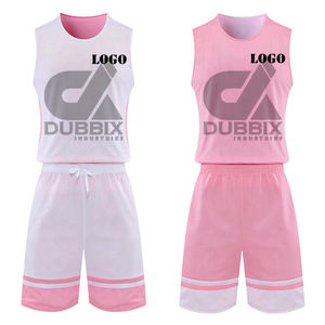 <b>Men's</b> <b>Pink</b> Reversible Basketball Uniform Set Quick Dry Custom Logo Jersey & <b>Shorts</b> Breathable OEM Design - Product Image 6