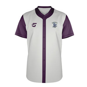 เสื้อเบสบอล OEM ชุดทีมติดกระดุมแขนสั้นโลโก้และสีออกแบบได้ตามต้องการ - Product Image 1