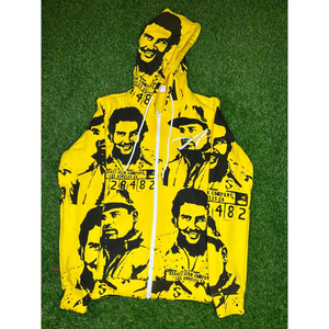 Prince Industry Factory Dernier sweat à capuche pour hommes Jaune vif All-Print Basic Cotton Blended Winter Screen Printed Logo Hoodie - Product Image 3