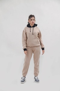 Conjunto de Chándal de Dos Piezas Personalizado para Mujer, Sudadera con Capucha y Pantalones Jogger, Ropa Casual para Estar en Casa, Venta al Por Mayor OEM - Product Image 6