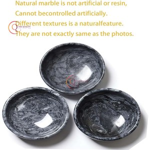 ชามเสิร์ฟหินอ่อนชิ้นเดียวทรงกลมขนาดใหญ่ชามเสิร์ฟสไตล์ญี่ปุ่นสีดำดีไซน์พรีเมี่ยม - Product Image 5