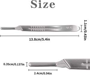Manches de scalpel en acier n° 3 et n° 4, manches de couteau chirurgical pour usage hospitalier - Product Image 3