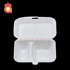 QUANG QUAN Contenedor de comida de espuma desechable con tapa 1-2-3 compartimentos PS Diseño de concha hecho en Vietnam Take Away - Product Image 1